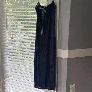 Black Maxi Dress with White Tie Urban Outfitters